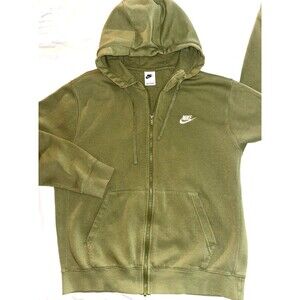 Nike Men's Sportswear Club Fleece Full-Zip Hoodie (Olive Green) BV2645-386 Large
